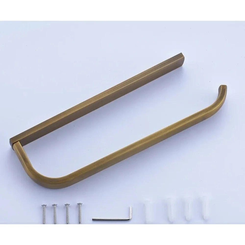 Paper Holder or hand towel  and bath towel wall mounted rack bar antique brass.